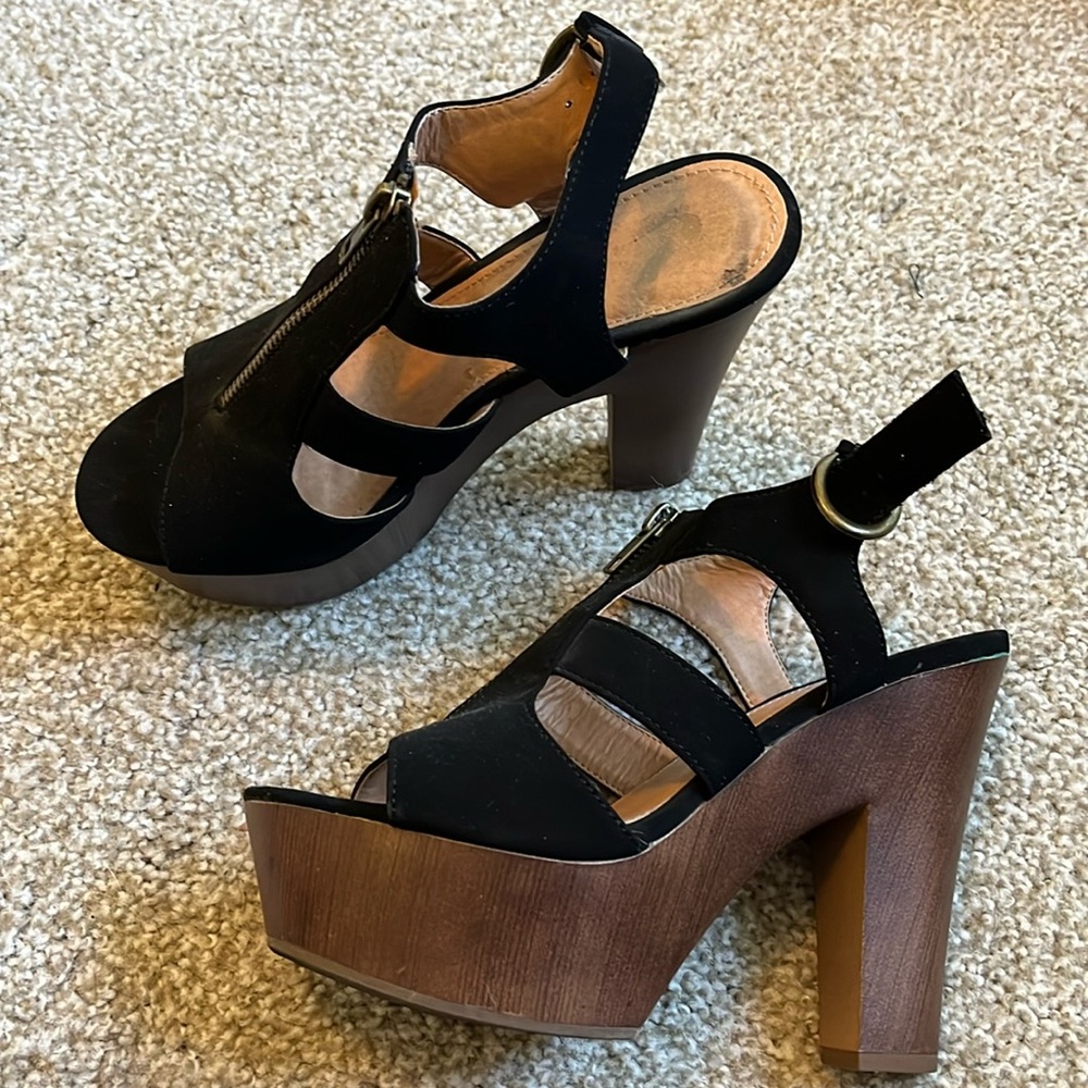 Wooden platform heels